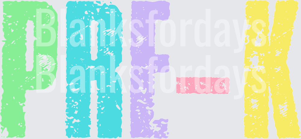 Colorful Distressed PRE-K Bold Pastel Letters Design (DTF)