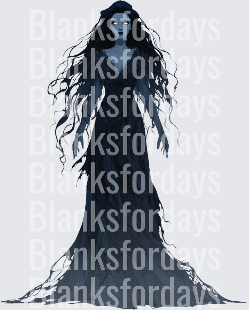 Dark Spirit Banshee Ghost Woman Tattered Gown Gothic Art (DTF)