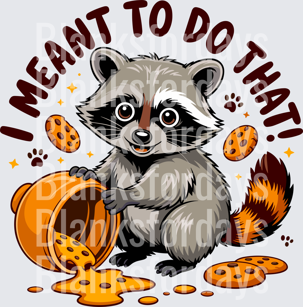 Cute Raccoon Spilled Cookie Jar I Meant To Do That (DTF)