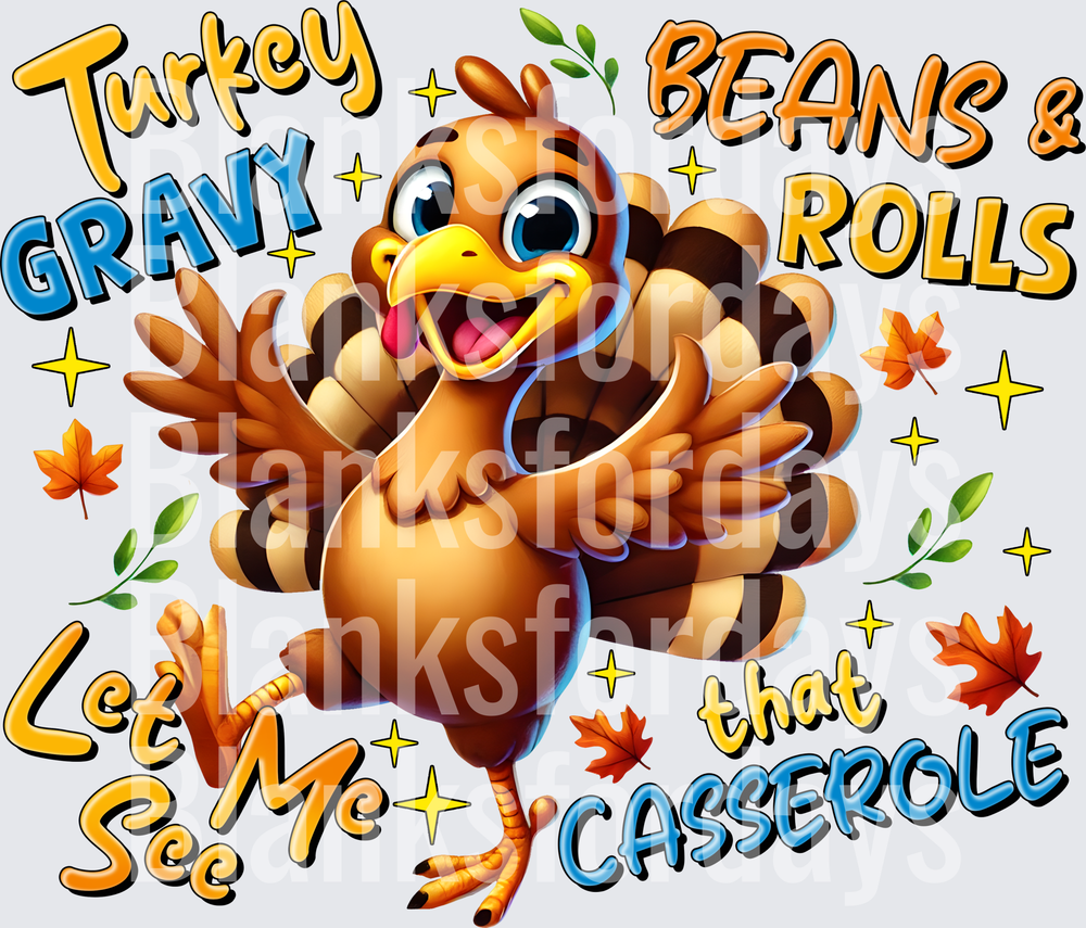 Turkey Gravy Beans Rolls Let Me See That Casserole Thanksgiving Turkey (DTF)