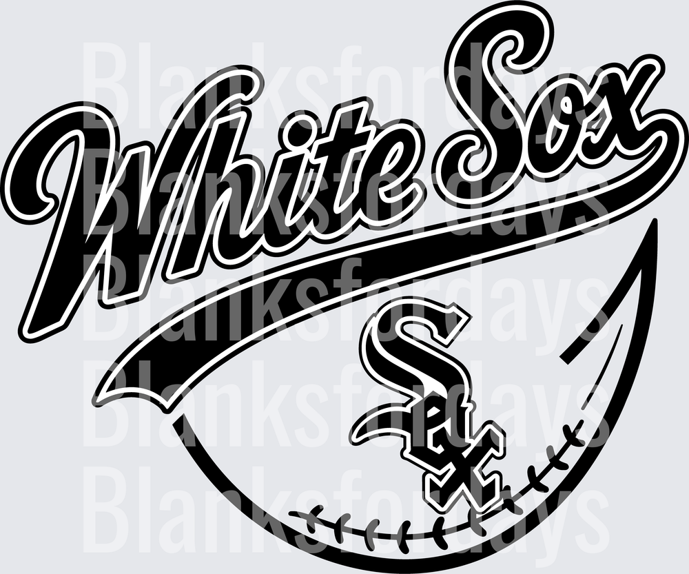 Chicago White Sox Script Logo with Baseball Graphic (DTF)