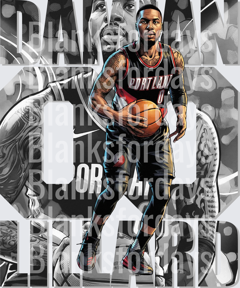 Damian Lillard Portland Trail Blazers #0 Comic Art (DTF)