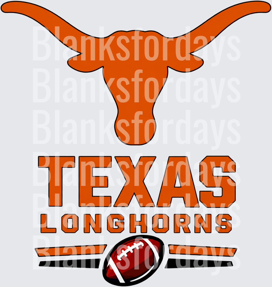 Texas Longhorns Longhorn Skull Football Fan Design (DTF)