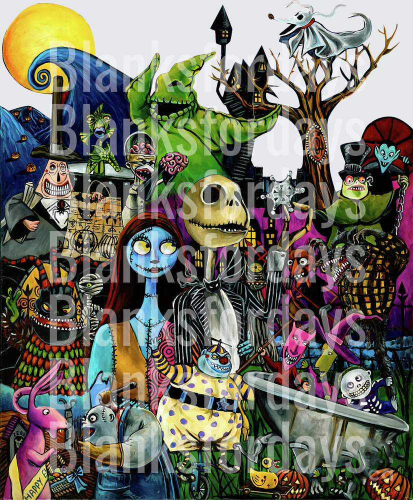 Nightmare Before Christmas Full Cast Halloween Scene (DTF)