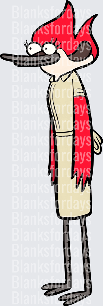 Mordecai Regular Show Side Profile Standing Pose (DTF)