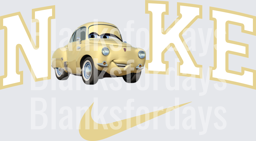 Luigi from Cars Nike Swoosh Varsity Logo Mashup (DTF)