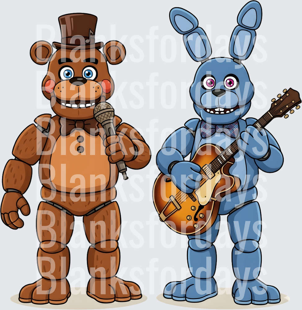 Freddy Fazbear and Bonnie FNAF Animatronic Duo (DTF)