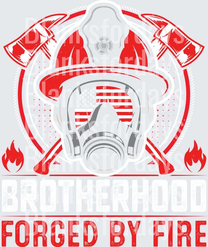 Firefighter Brotherhood Forged By Fire Crossed Axes American Flag SCBA Mask (DTF)
