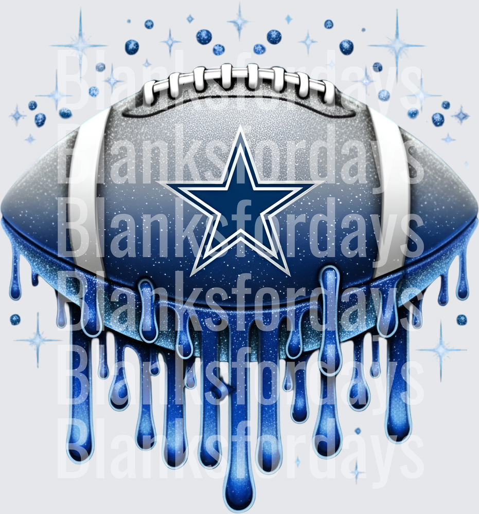 Dallas Cowboys Glitter Drip Football Star Logo (DTF)