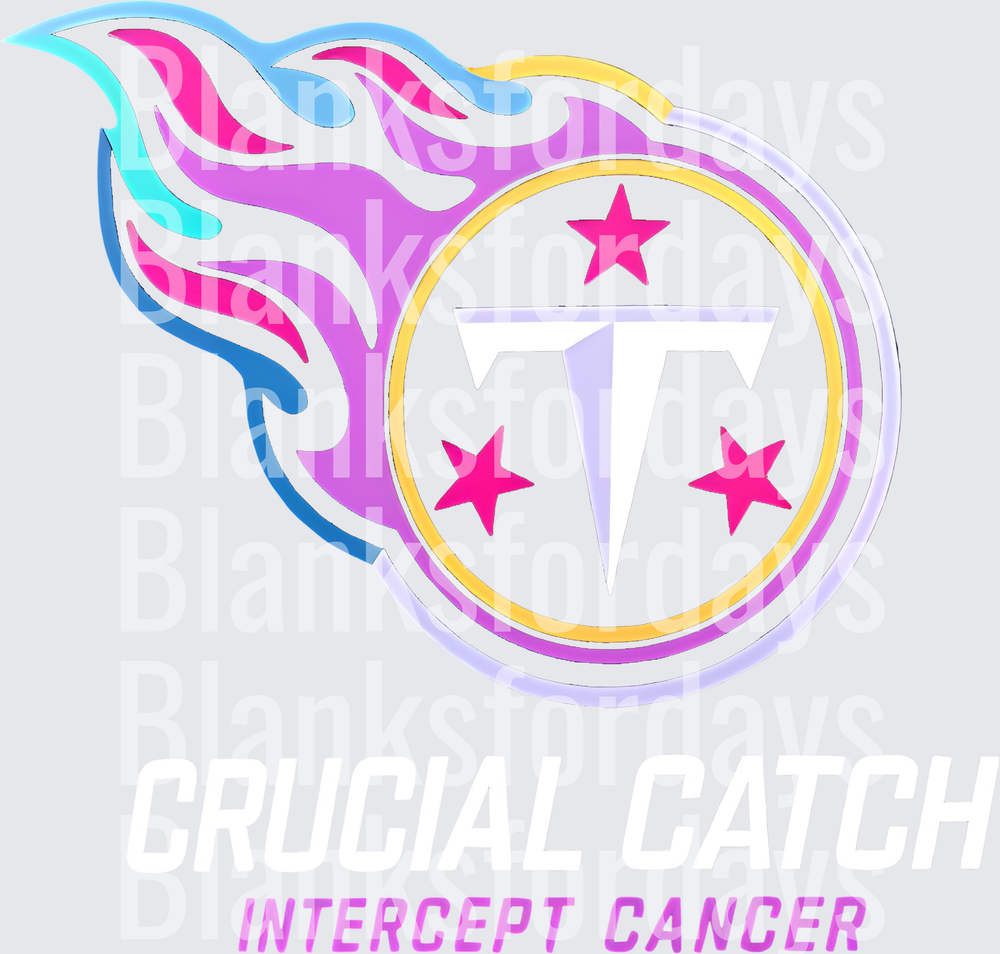 Tennessee Titans Crucial Catch Intercept Cancer Pink Logo (DTF)