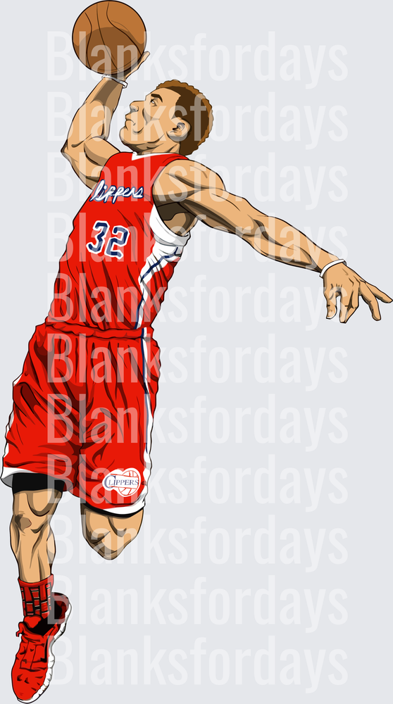 Blake Griffin Clippers #32 Dunk Illustration (DTF)