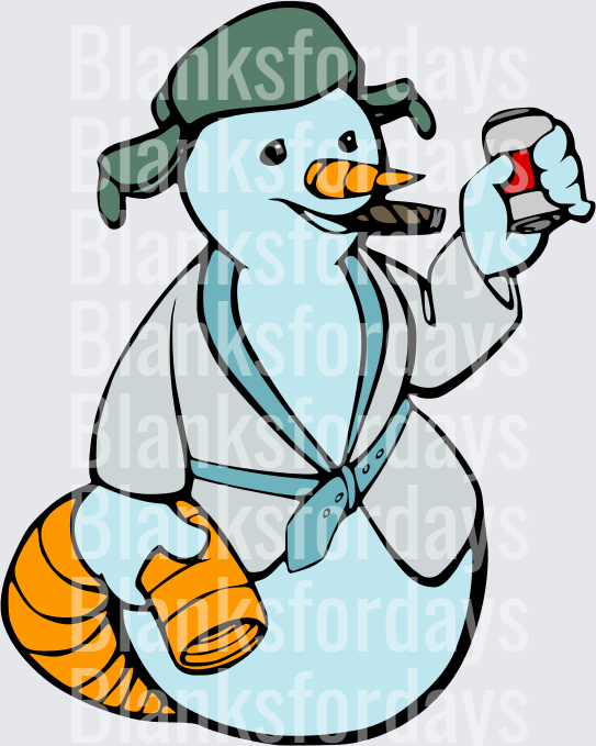 Hustler Snowman Smoking Cigar Holding Soda Can Basketball (DTF)
