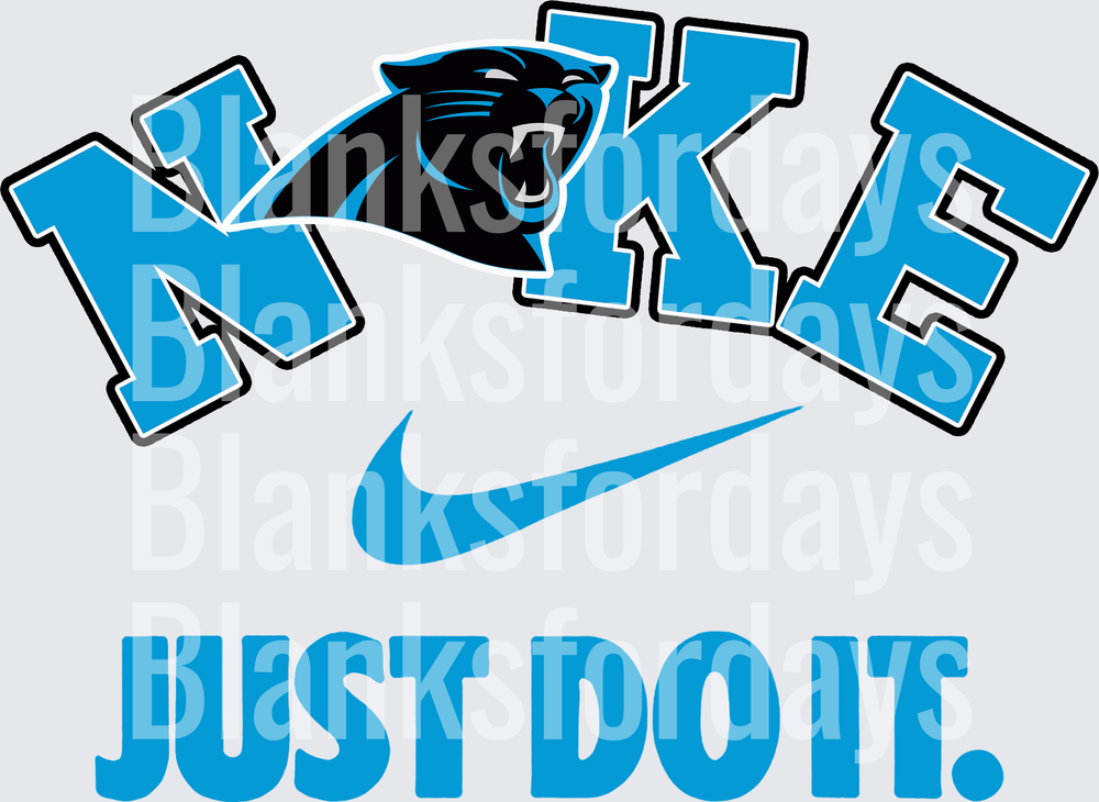 Carolina Panthers Nike Just Do It Swoosh Logo Design (DTF)