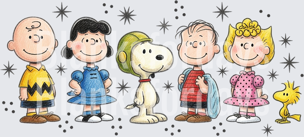 Peanuts Gang Charlie Brown Snoopy Lucy Linus Sally Woodstock (DTF)