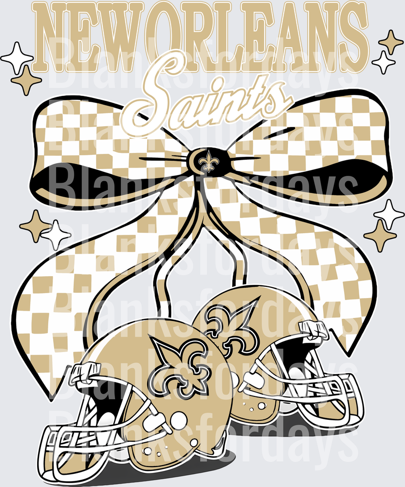New Orleans Saints Coquette Bow Fleur de Lis Helmets (DTF)