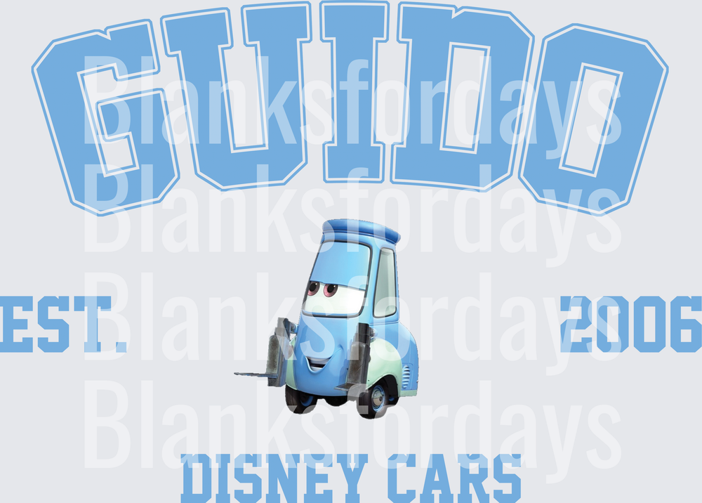 Guido Disney Cars Est. 2006 Collegiate Varsity Design (DTF)