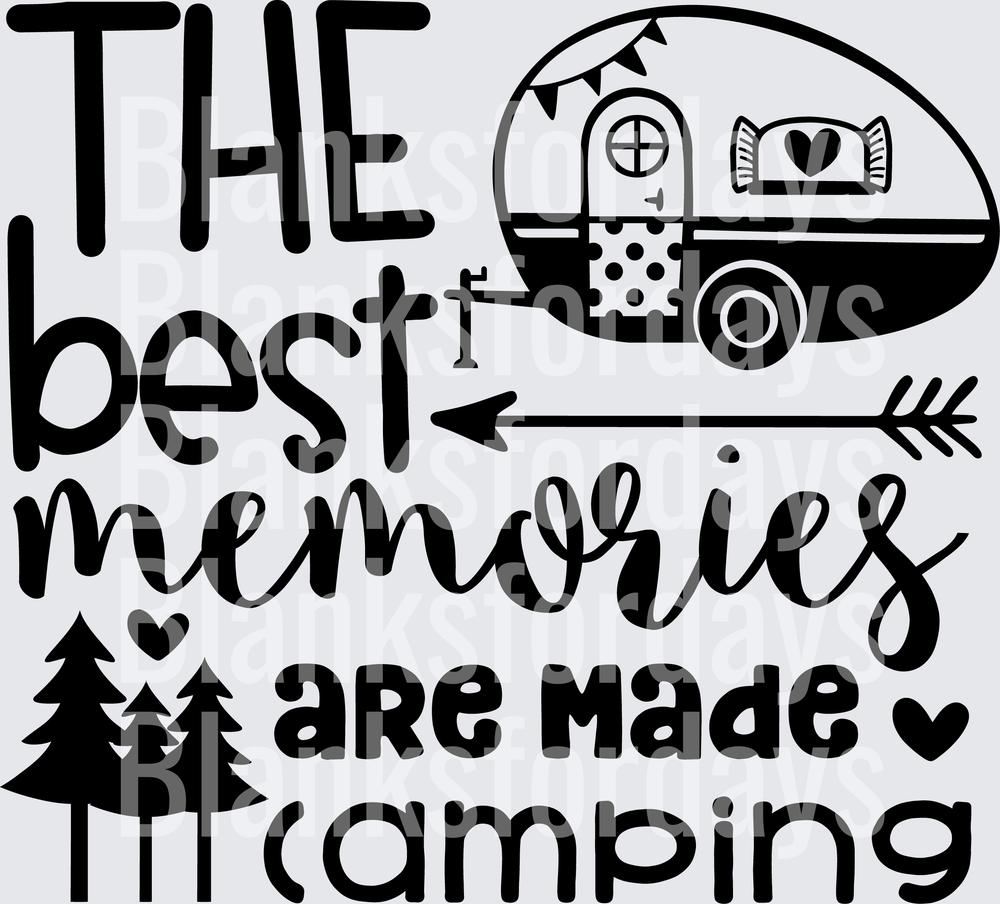 The Best Memories Are Made Camping Retro Camper Pine Trees (DTF)