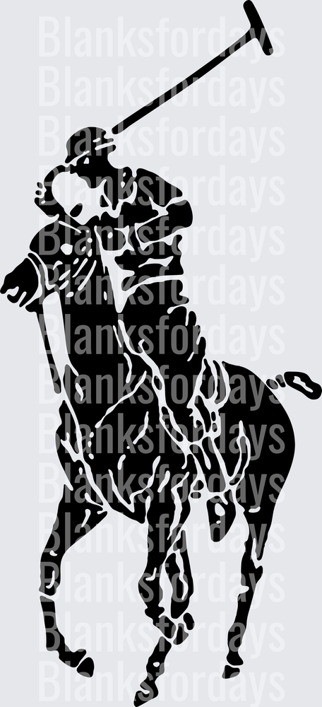 Classic Polo Player on Horse Equestrian Logo Design (DTF)