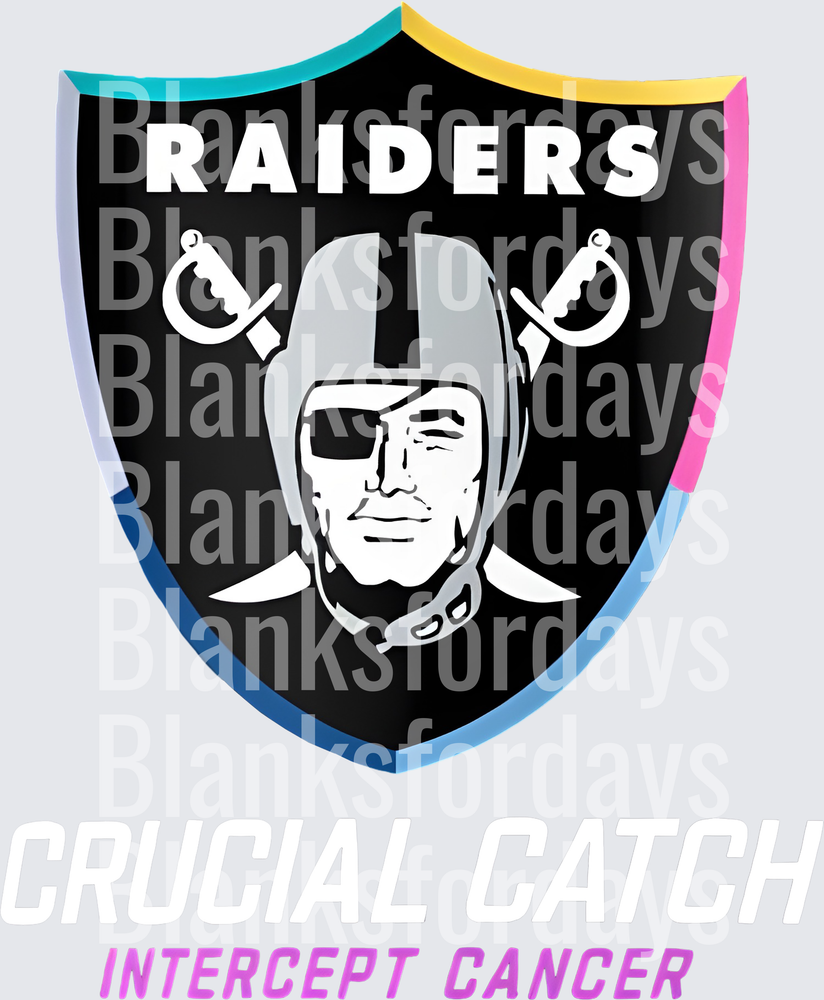 Las Vegas Raiders Crucial Catch Intercept Cancer Logo (DTF)
