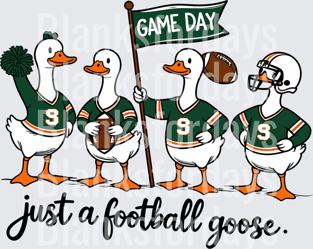 Just A Football Goose Game Day Green Orange Jersey Geese (DTF)