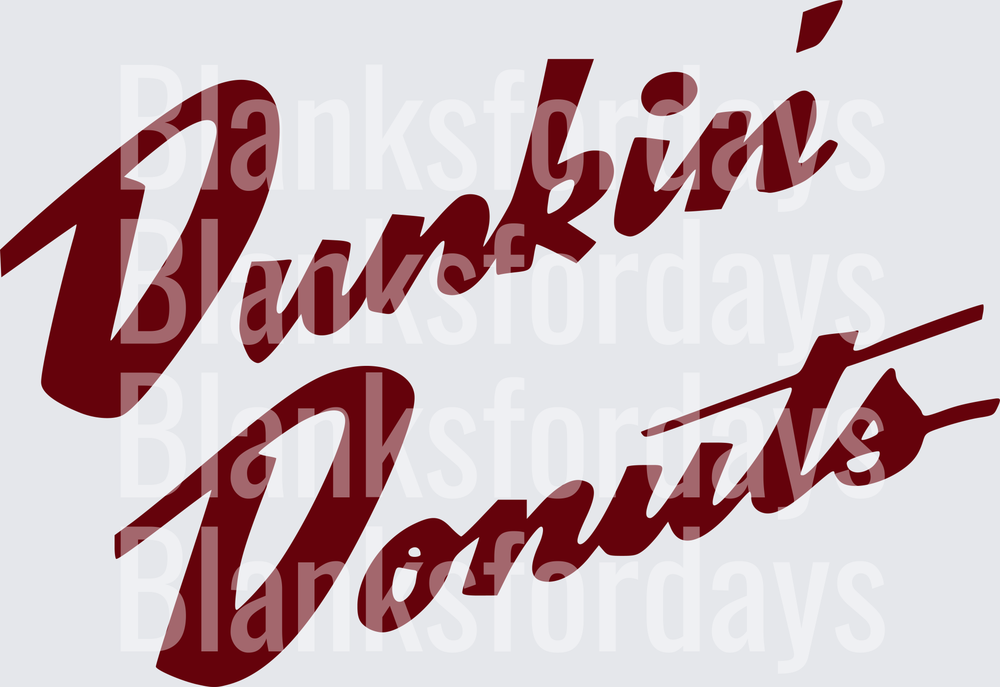 Dunkin' Donuts Script Logo Dark Red Cursive Design (DTF)