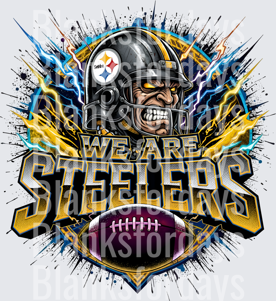 We Are Steelers Fierce Warrior Lightning Bolt Football (DTF)