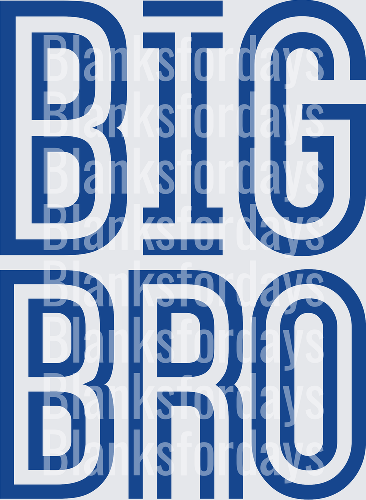 Big Bro Bold Blue Typography Design (DTF)