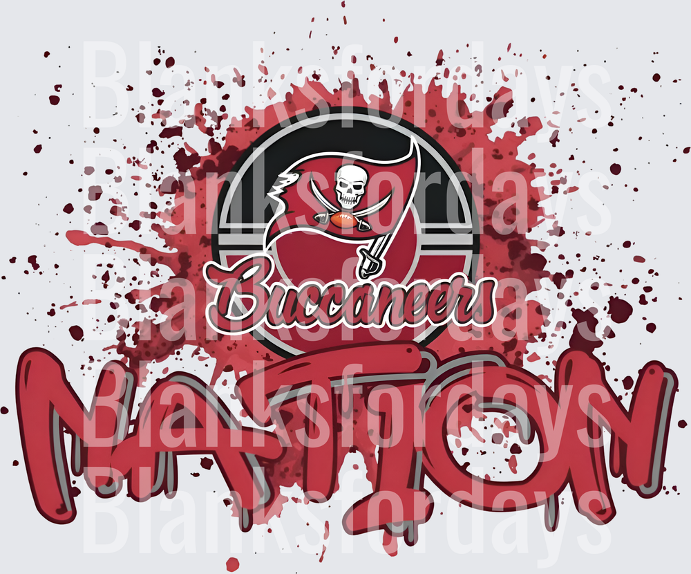 Tampa Bay Buccaneers Logo Paint Splatter Nation Design (DTF)