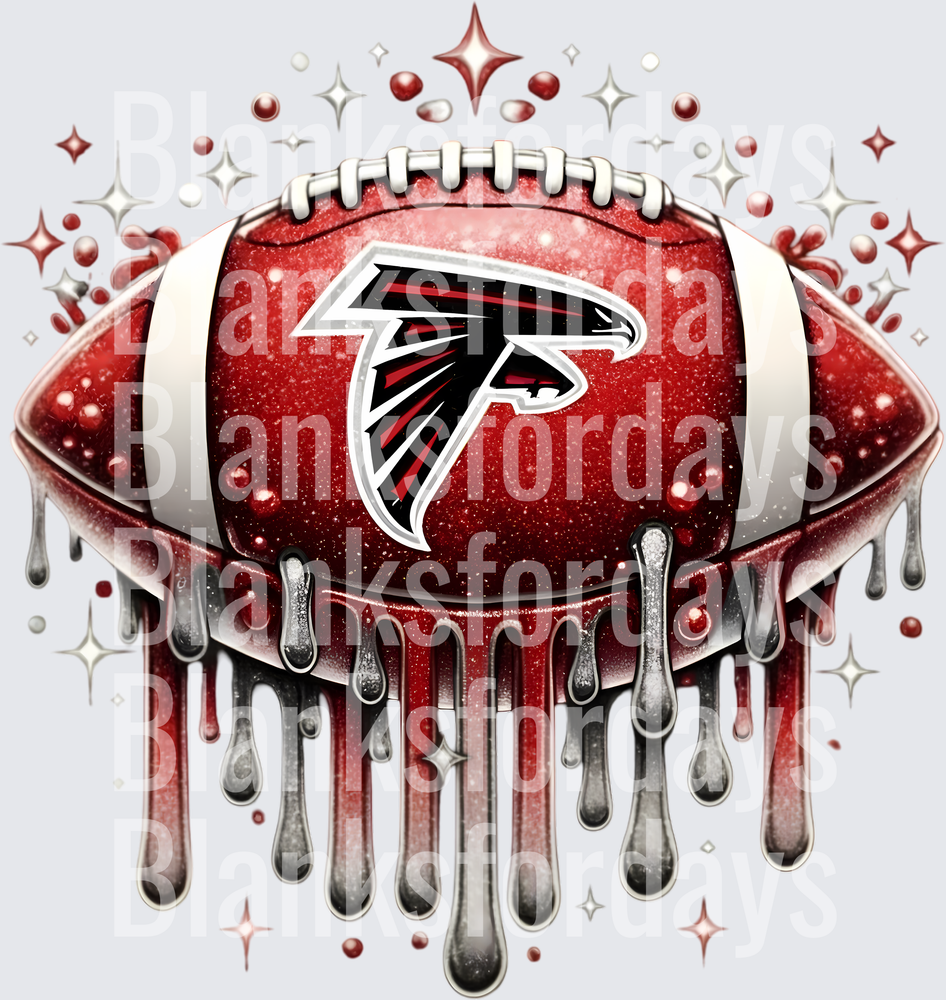Atlanta Falcons Glitter Drip Football Sparkle Design (DTF)