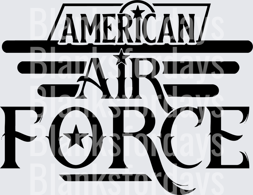 American Air Force Bold Stars Military Patriotic Design (DTF)