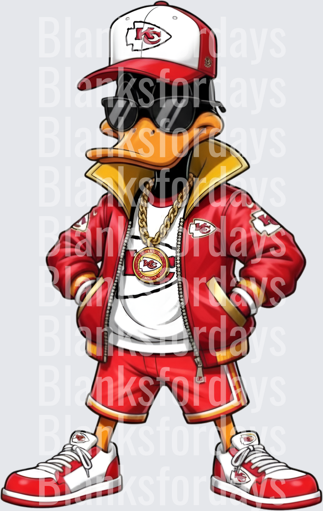 Gangster Duck Kansas City Chiefs Drip Swag Fan Art (DTF)