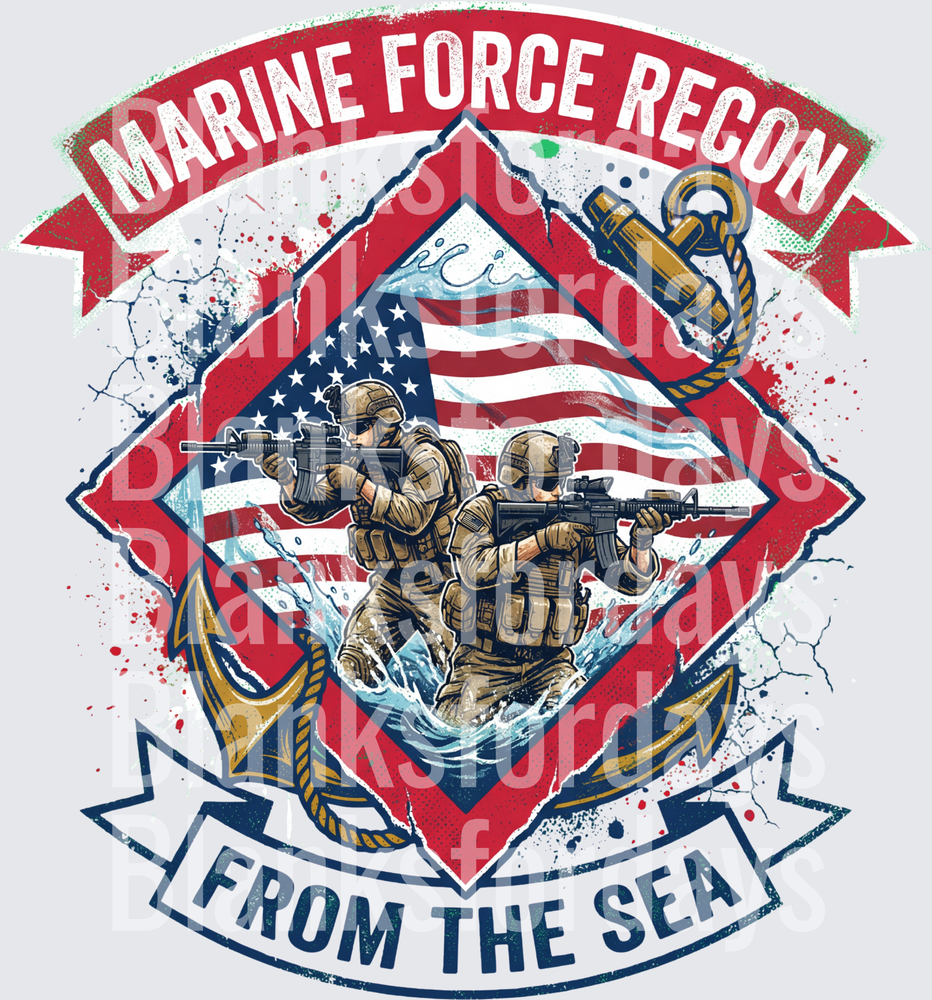 Marine Force Recon From The Sea American Flag Anchor Badge (DTF)