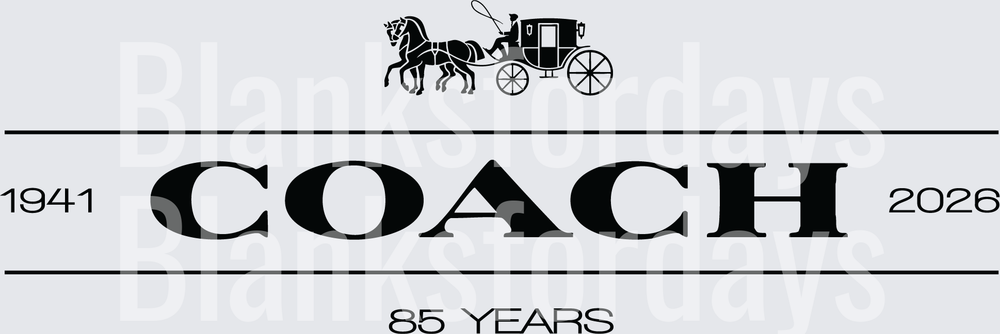 Coach 85 Years Anniversary 1941-2026 Horse Carriage Logo (DTF)