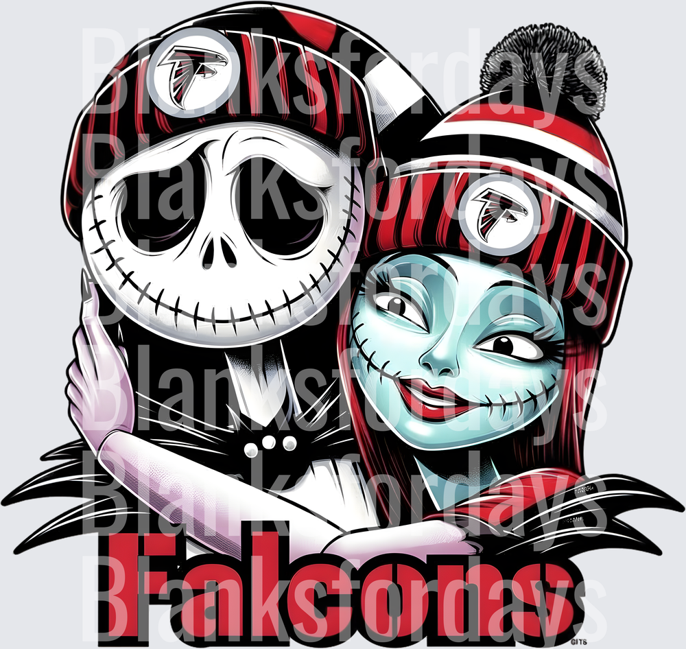 Jack Skellington and Sally Atlanta Falcons Fan Couple (DTF)