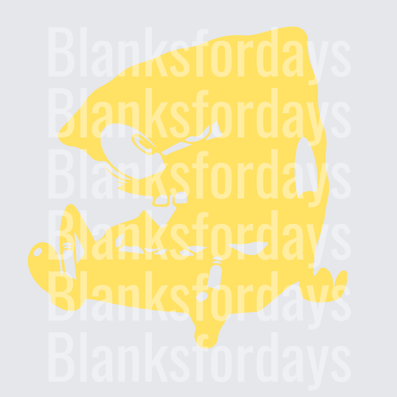 SpongeBob SquarePants Yellow Silhouette Sitting Design (DTF)