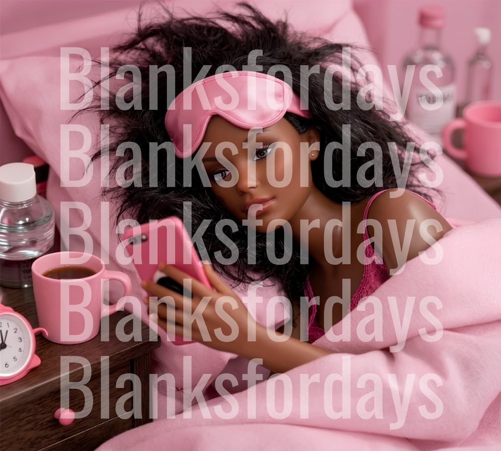 Pink Aesthetic Lazy Girl Bed Day Scrolling Phone Vibes (DTF)