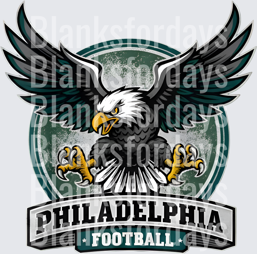Philadelphia Football Fierce Eagle Spread Wings Shield Logo (DTF)