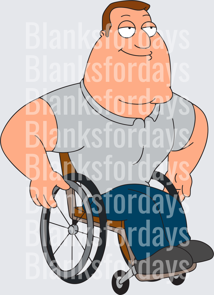Joe Swanson Family Guy Wheelchair Cartoon Character (DTF)