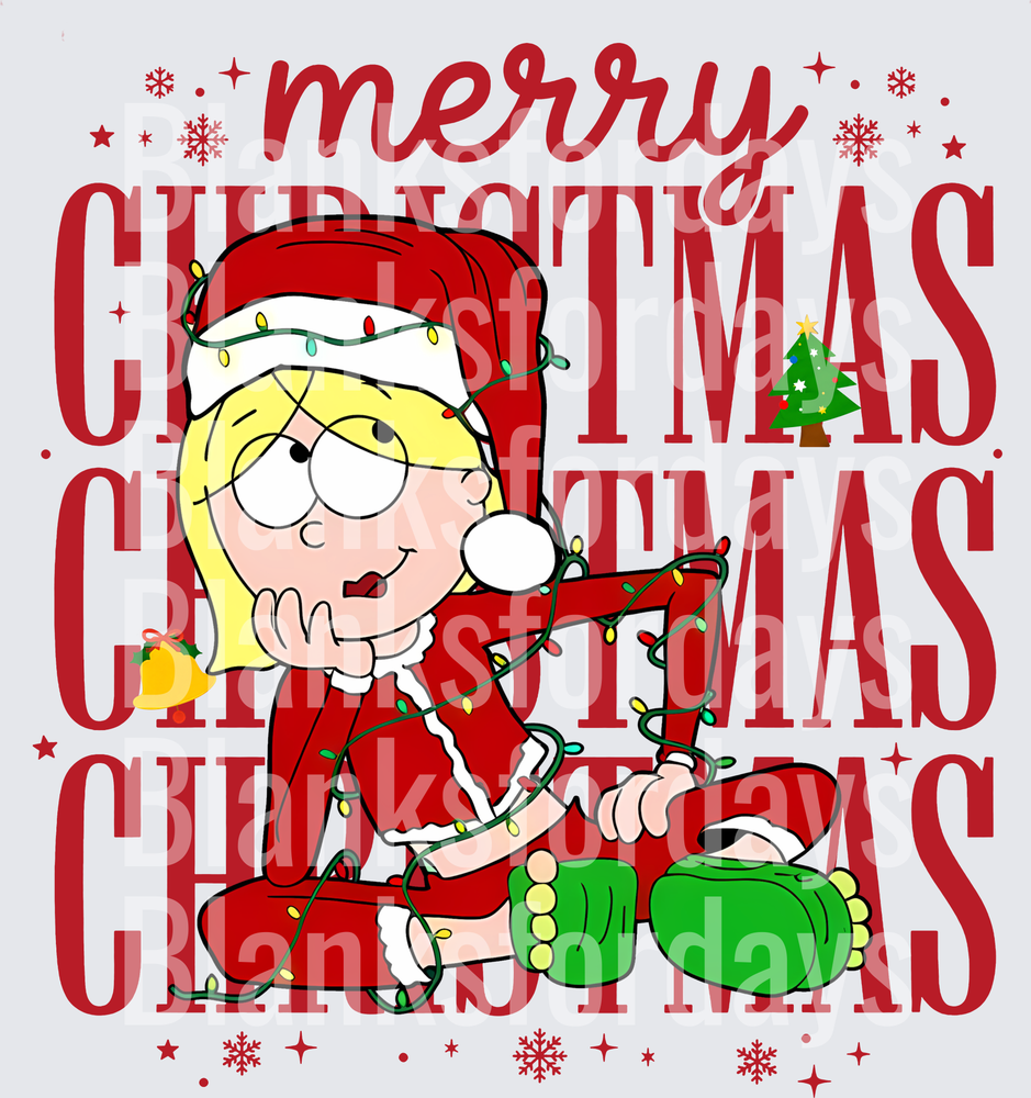 Lori Loud Merry Christmas Tangled in Lights Santa Outfit (DTF)