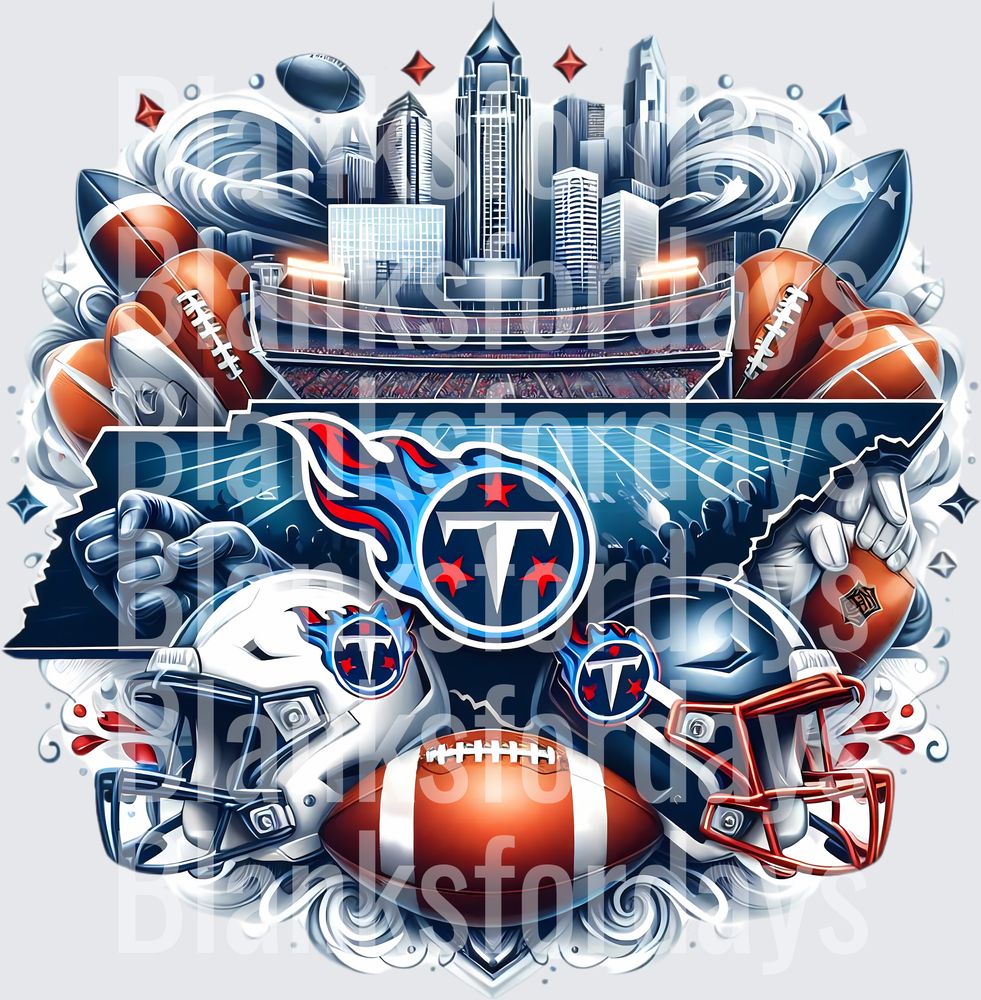Tennessee Titans NFL Football Stadium Collage Fan Design (DTF)